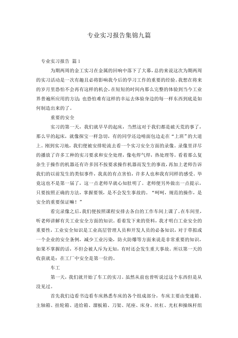 专业实习报告集锦九篇.doc_第2页