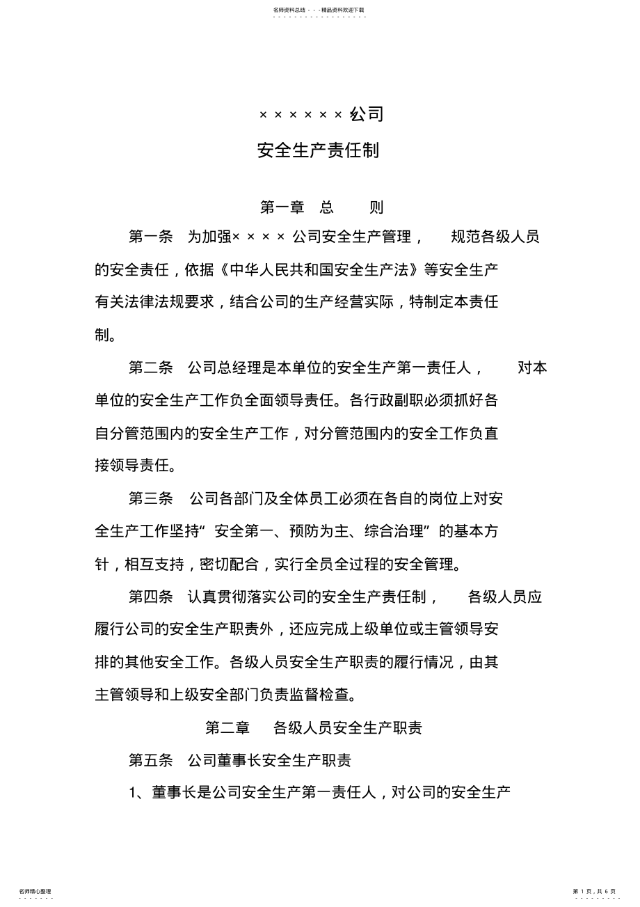 公司安全生产责任制 .pdf_第1页