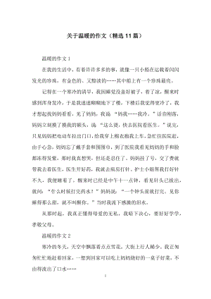 关于温暖的作文(精选11篇).docx