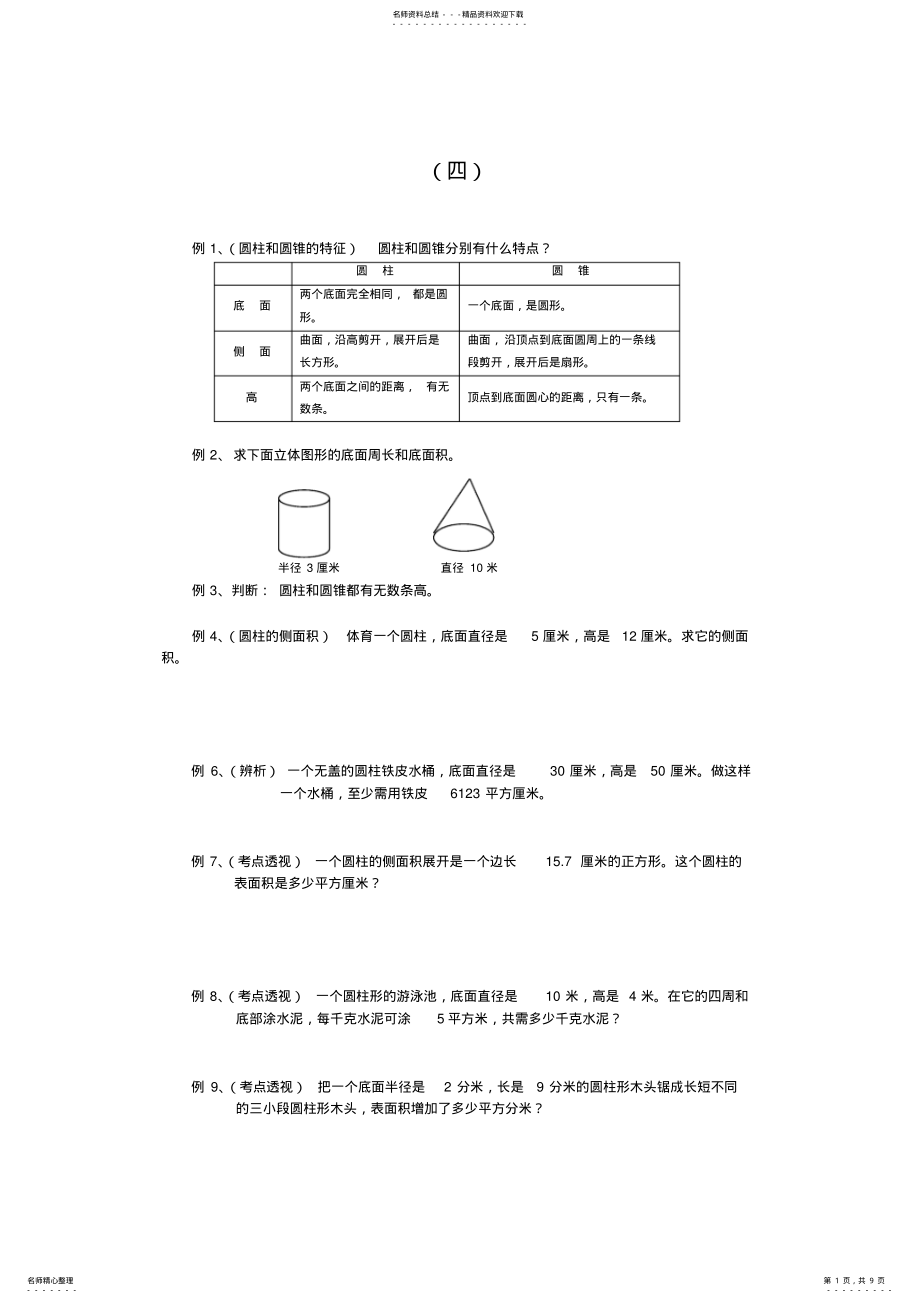 2022年2022年六年级数学圆柱圆锥练习题及答案 3.pdf_第1页