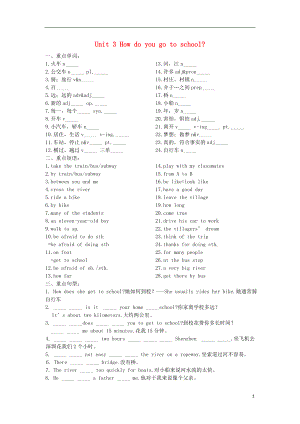 七年级英语下册Unit3Howdoyougettoschool词汇短语固定搭配知识点语法详解以及训练检测等综合资料无答案新版人教新目标版.doc