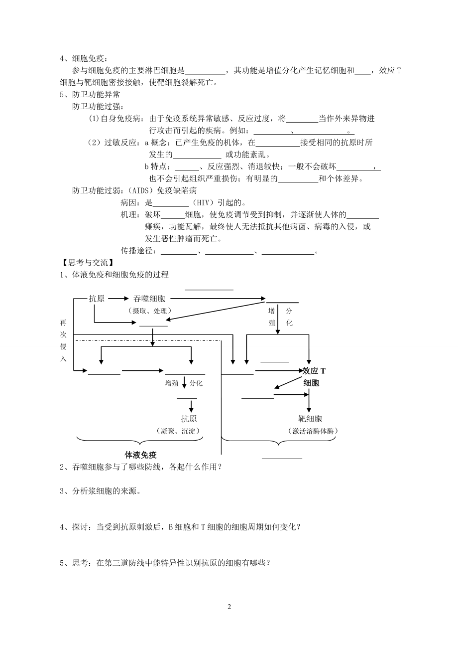 【高中生物】必修三第2章第4节免疫调节.doc_第2页