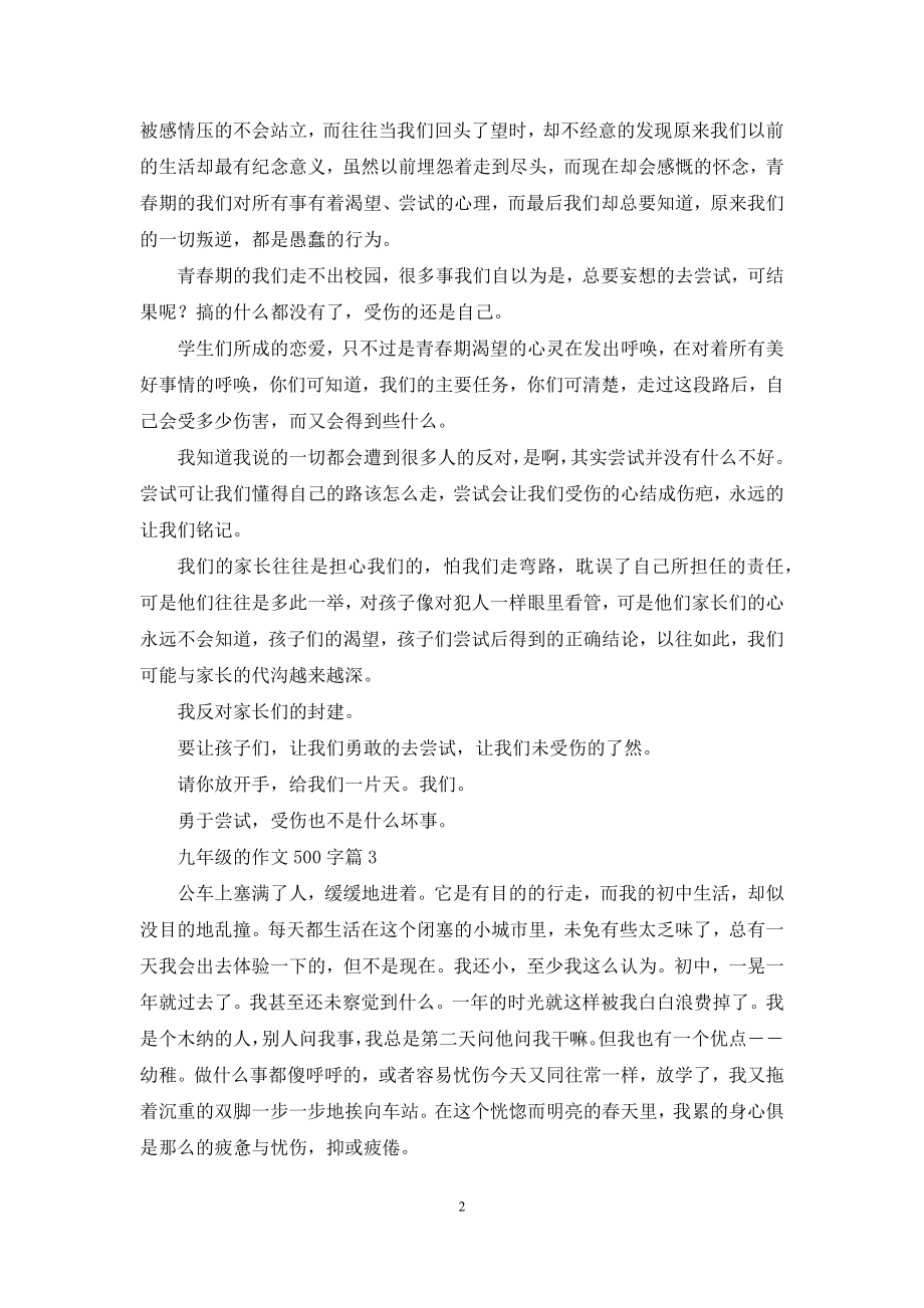 关于九年级的作文500字集锦8篇.docx_第2页