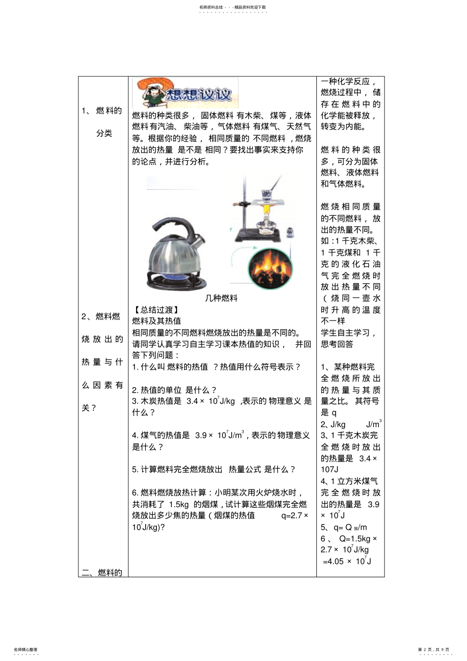 2022年2022年九年级物理热机的效率教案 .pdf_第2页