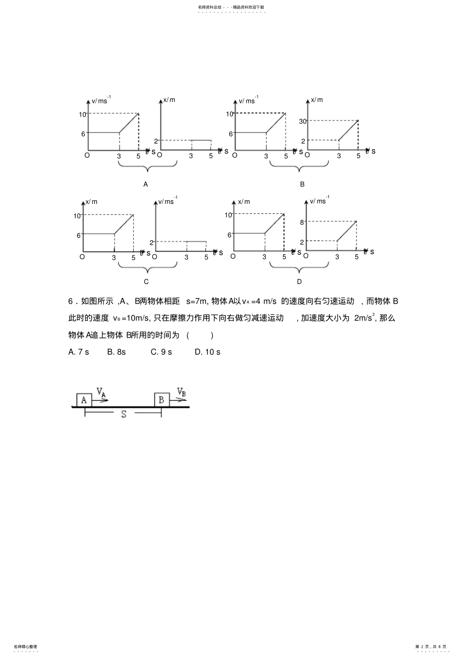 2022年2022年井冈山中学高一下学期第一次月考物理试题无答案 .pdf_第2页