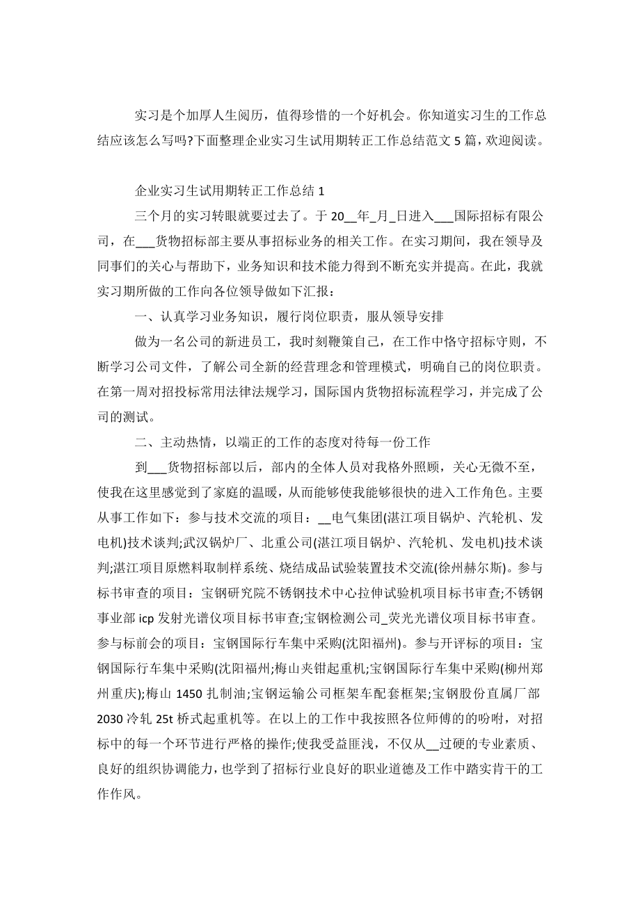 企业实习生试用期转正工作总结范文5篇.doc_第2页