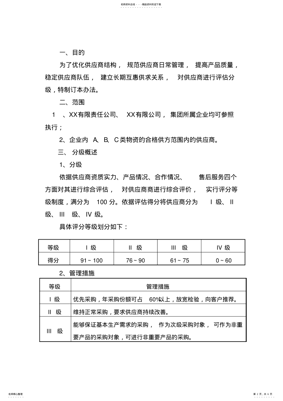 2022年2022年供应商分级管理制度 .pdf_第2页