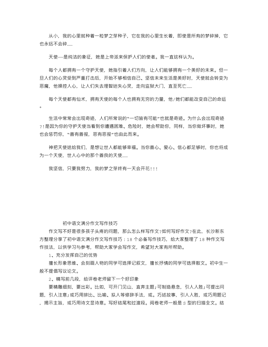 中考作文满分作文赏析：梦之芽也有开花时.doc_第1页