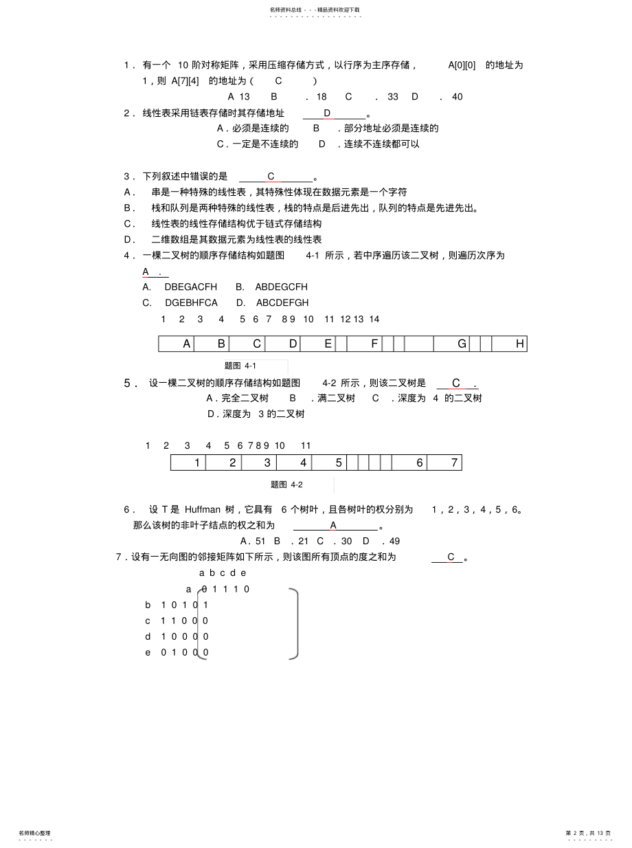 2022年数据结构练习参考 .pdf_第2页