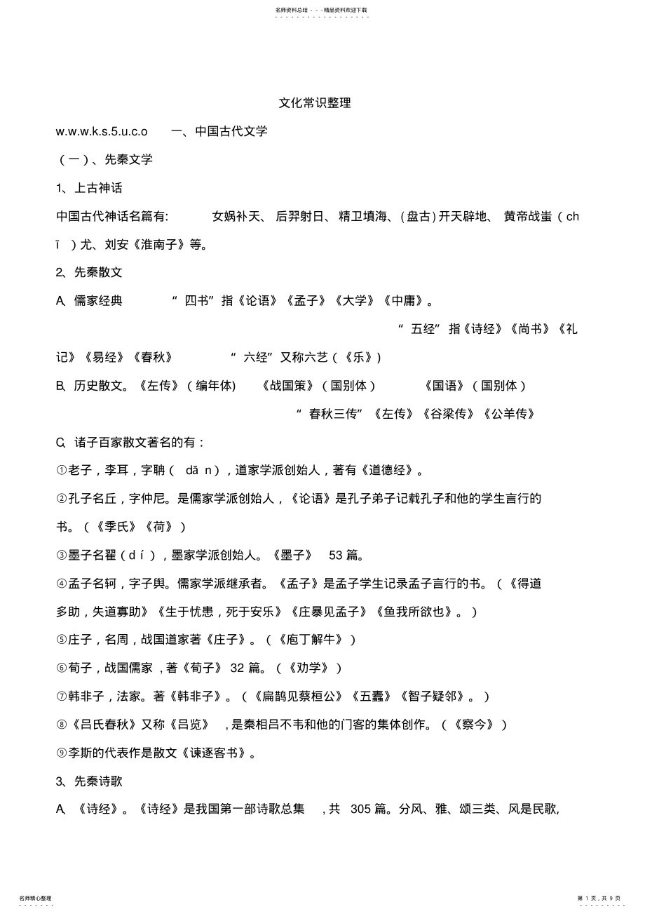 2022年文学常识整理. .pdf_第1页