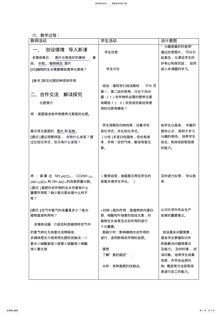 2022年2022年化学肥料教学设计 .pdf_第2页