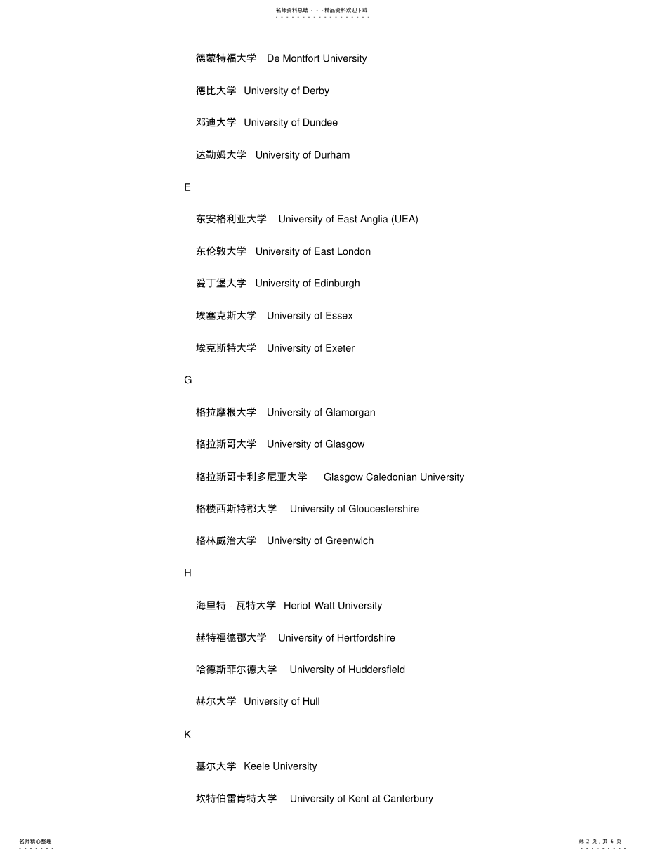 2022年我国政府认可学历的英国大学 .pdf_第2页