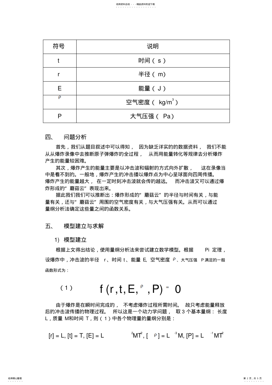 2022年数学模型——原子弹爆炸的能量估计终版 .pdf_第2页