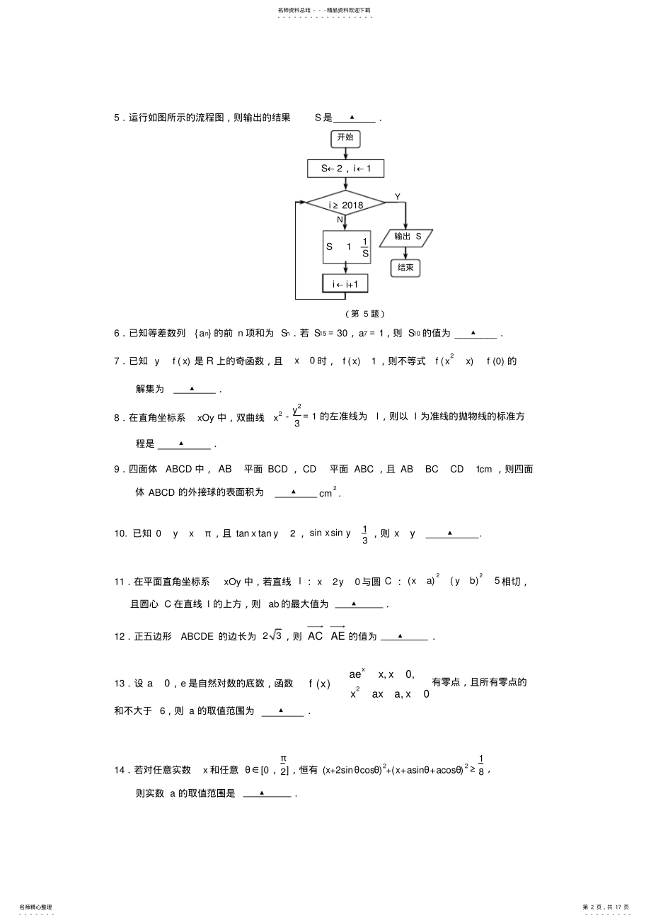 2022年数学模拟江苏高考 2.pdf_第2页