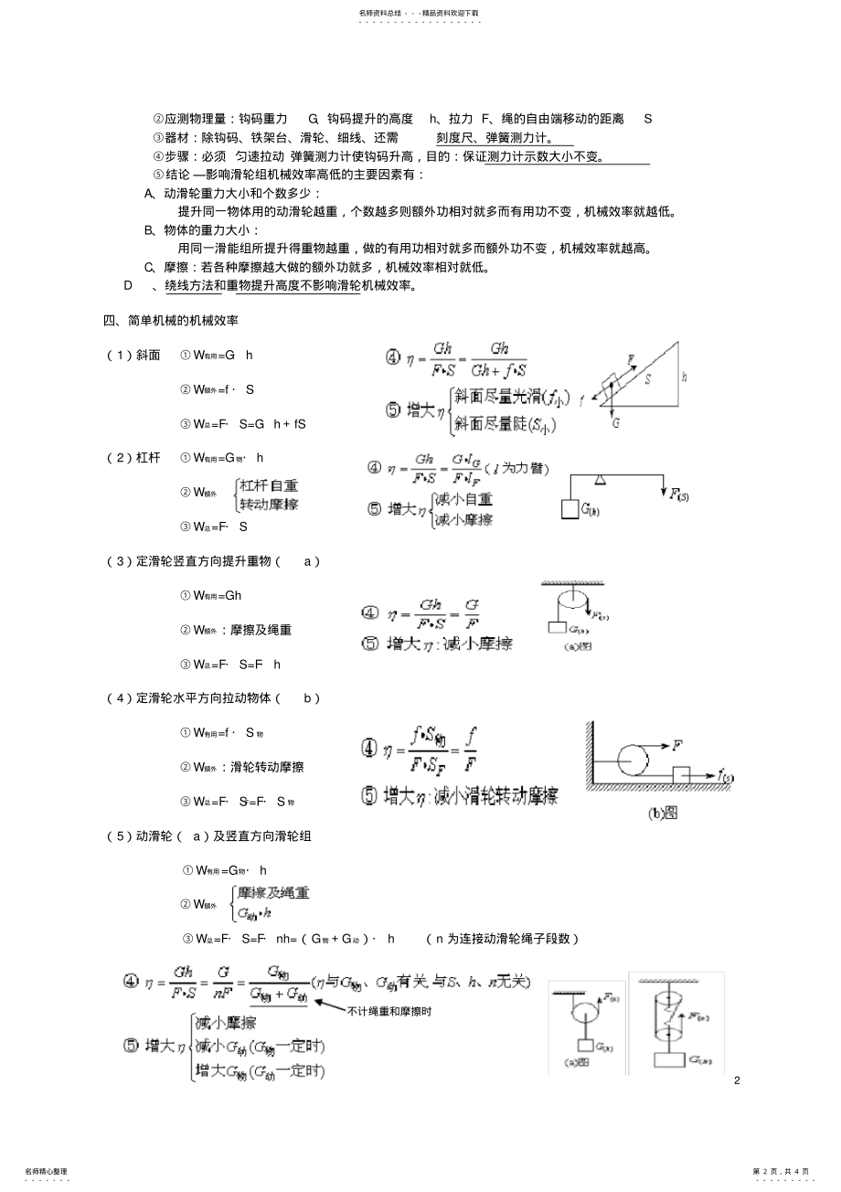 2022年2022年功和机械能复习知识点,推荐文档 .pdf_第2页