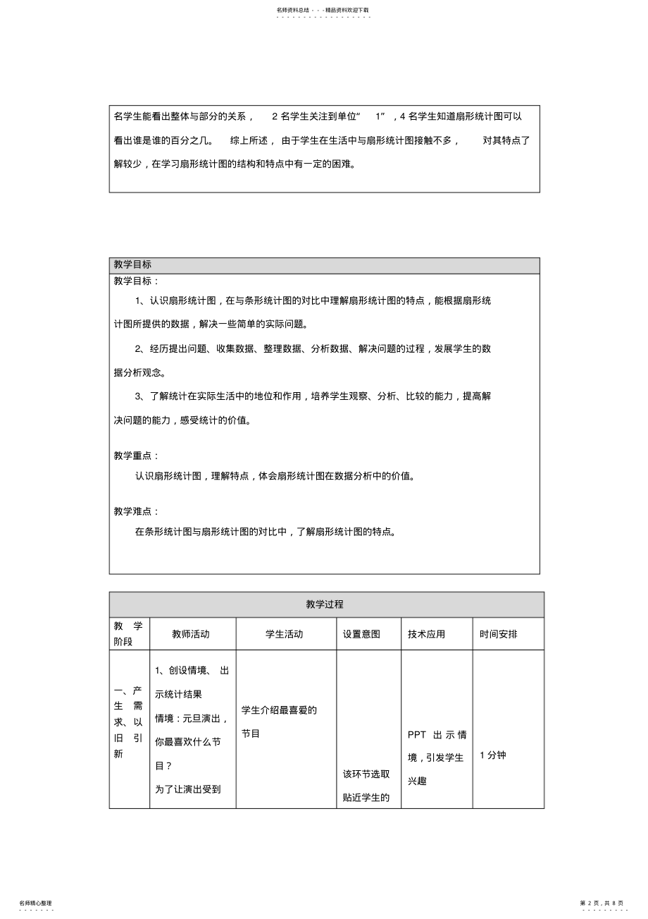 2022年扇形统计图教学设计 2.pdf_第2页