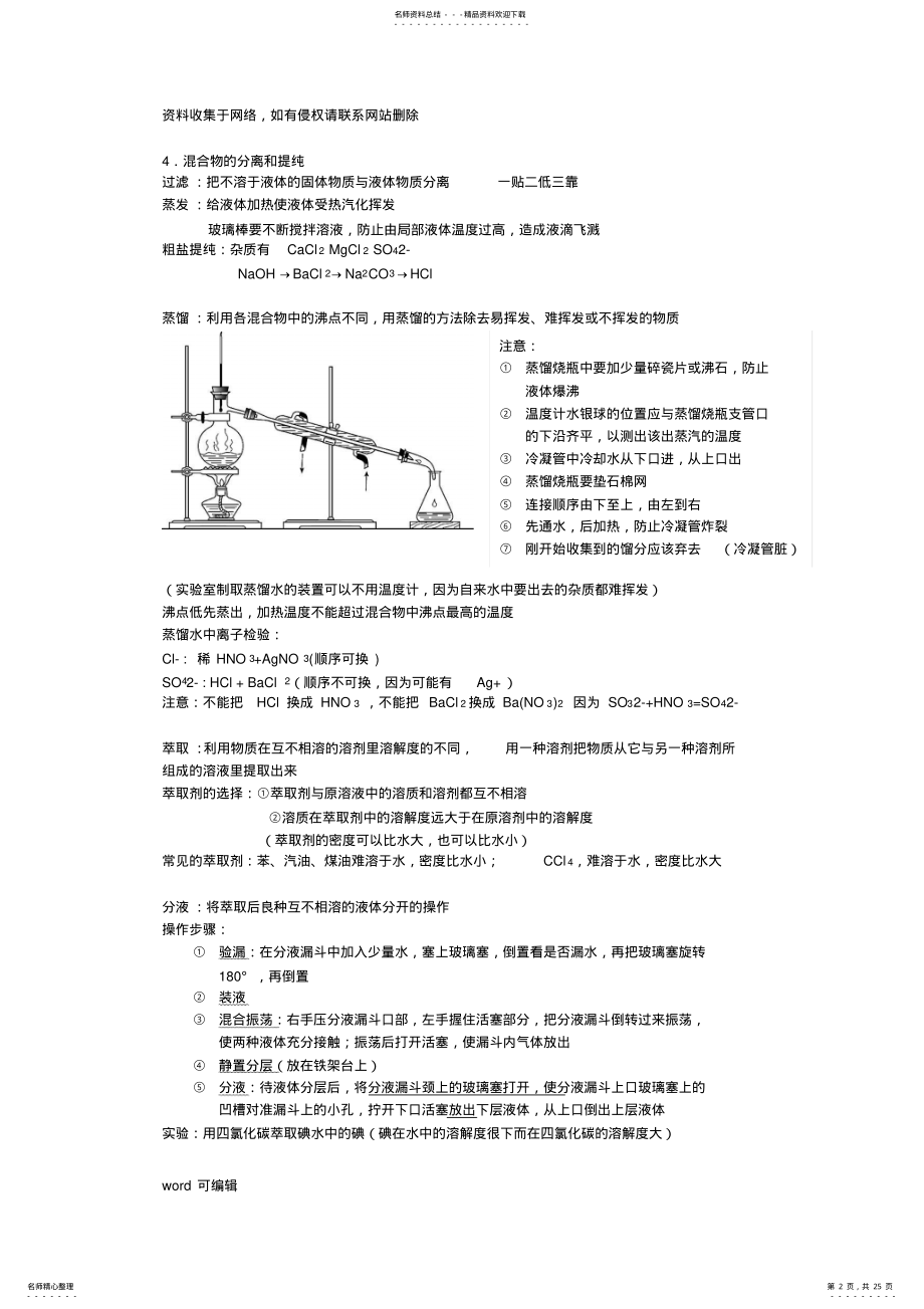 2022年2022年化学必修一笔记整理终极版教学文案 .pdf_第2页