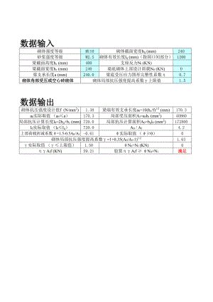 砌体结构梁端局部受压计算程序-自动计算表格.xls