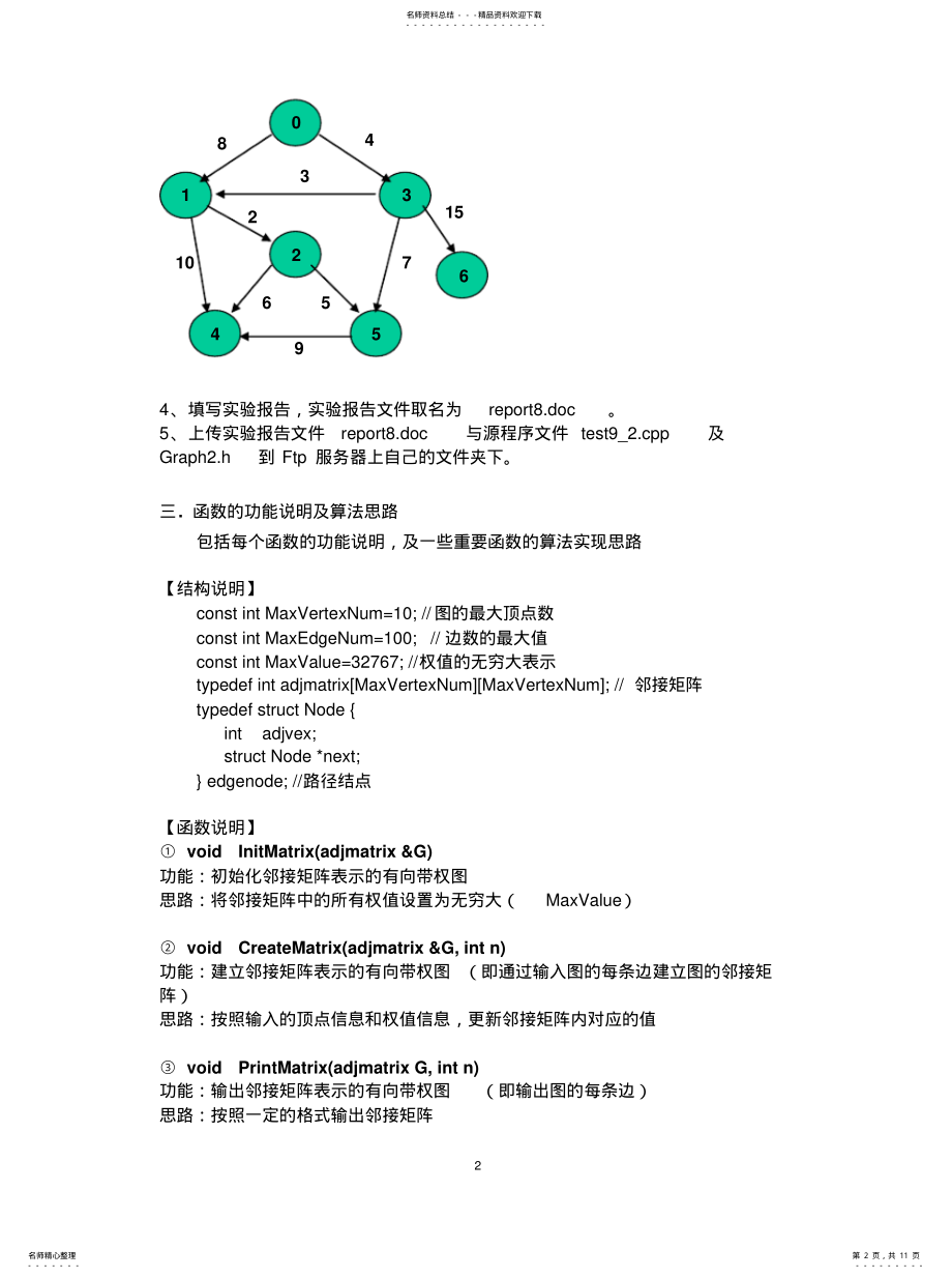 2022年数据结构算法实验图的最短路径问题知识 .pdf_第2页