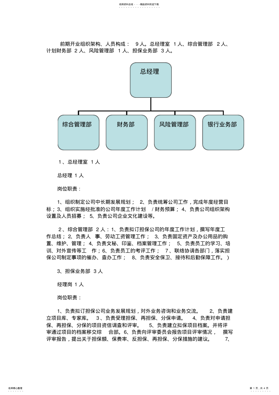 2022年投资担保公司组织架构及职责 .pdf_第1页