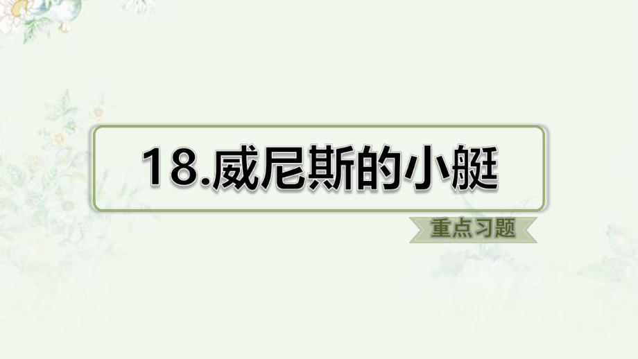 部编人教版五年级下册语文-第18课-威尼斯的小艇-重点习题练习ppt课件.ppt_第1页