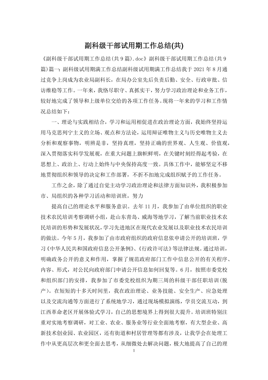 副科级干部试用期工作总结(共).docx_第1页