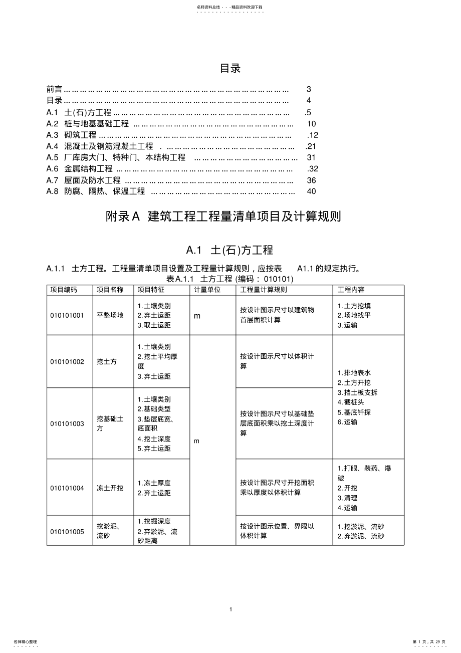 2022年2022年建设工程工程量清单计价规范-附录A .pdf_第1页