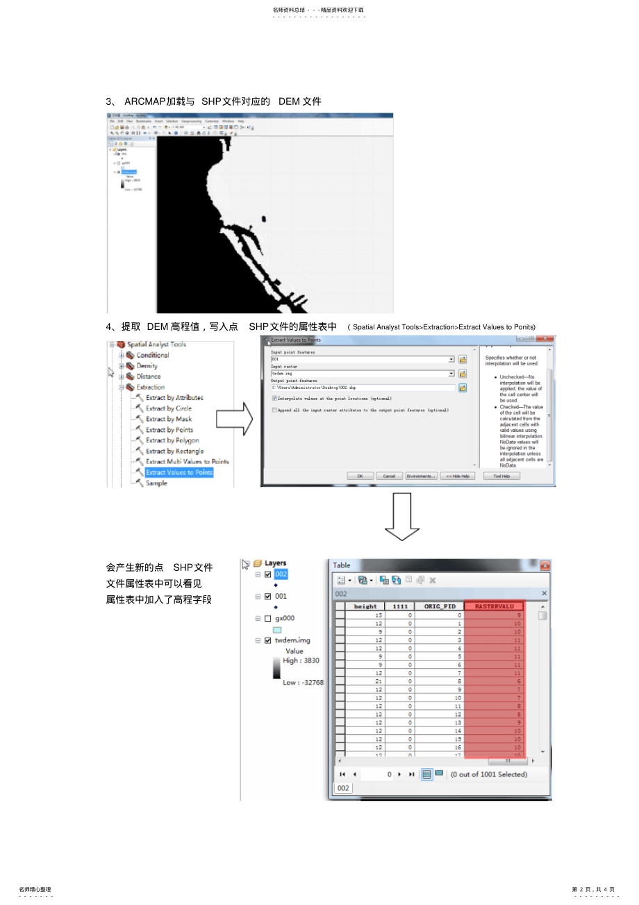 2022年提取DEM高程值赋予SHP文件多边形Z值,生成带高度的D模型借鉴 .pdf_第2页