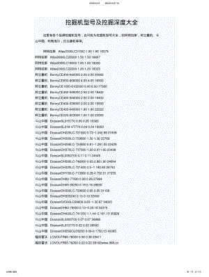 2022年挖掘机型号及挖掘深度大全 .pdf