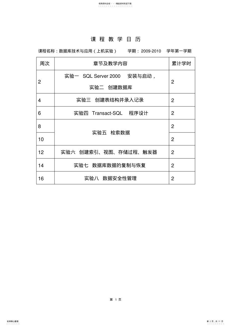 2022年数据库技术与应用实验指导 .pdf_第2页