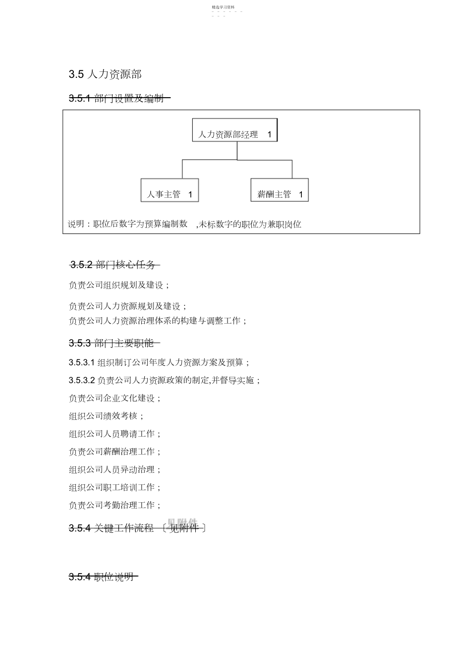 2022年房地产公司人力资源部、行政部主要职责.docx_第1页