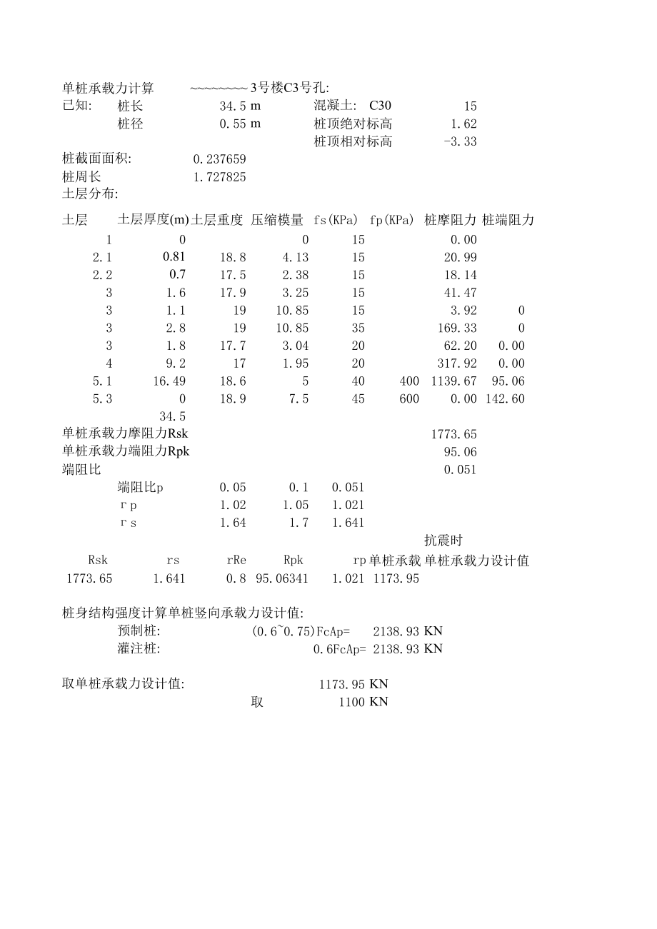 单桩承载力计算-自动计算表格.xls_第1页