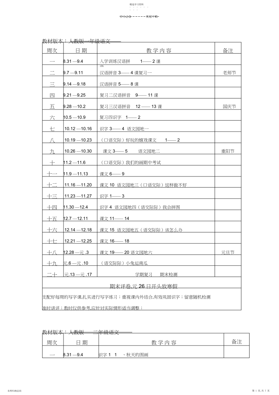 2022年教材版本人教版一年级语文.docx_第1页