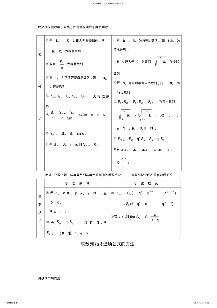 2022年数列归纳总结教学提纲 .pdf_第2页