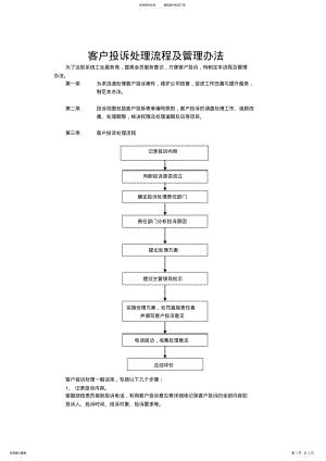 2022年2022年客户投诉处理流程及管理办法 .pdf