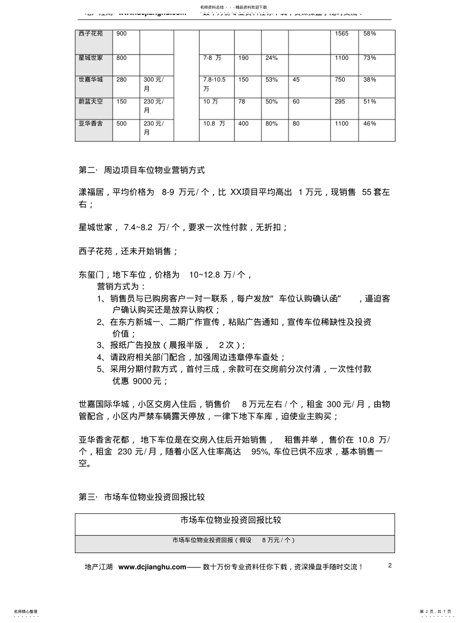 2022年房地产项目车位销售策略 .pdf_第2页