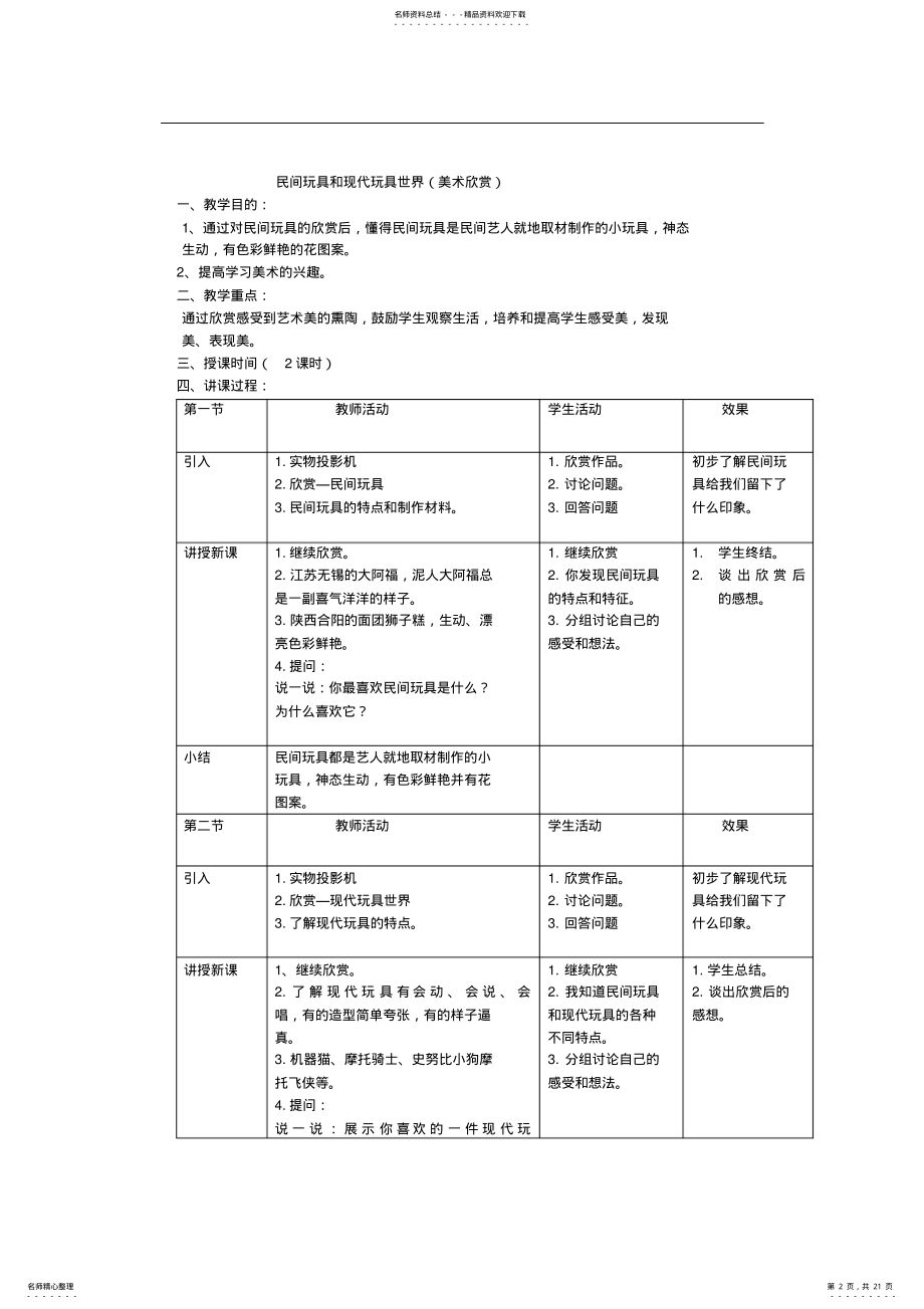 2022年2022年岭南版美术第三册教案集 .pdf_第2页