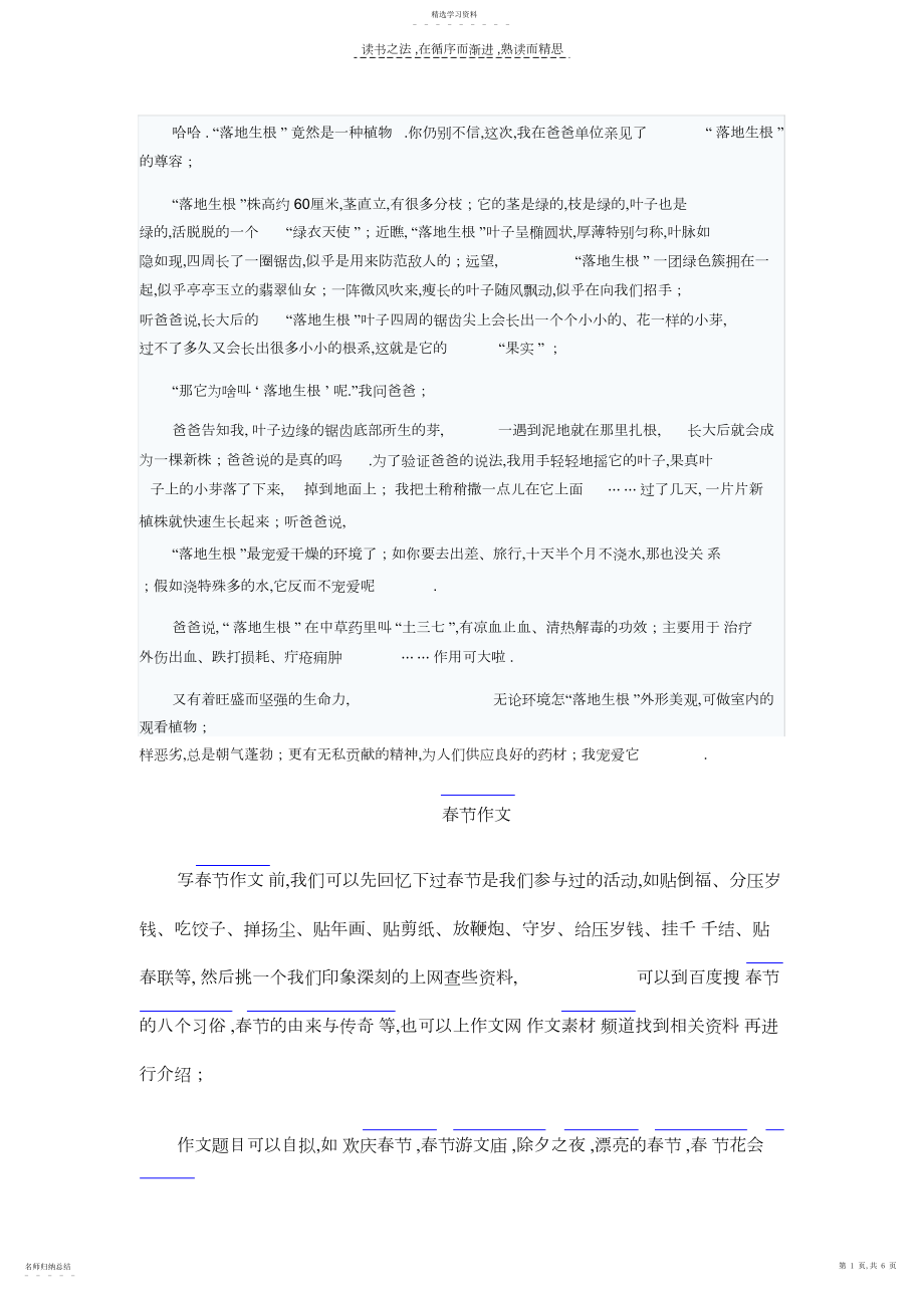 2022年我喜欢的一种植物作文小学四年级作文网.docx_第1页