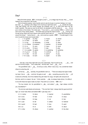 2022年新版八年级上册英语完形填空专项练习,推荐文档 2.pdf