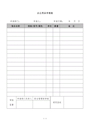 办公用品申领表.doc