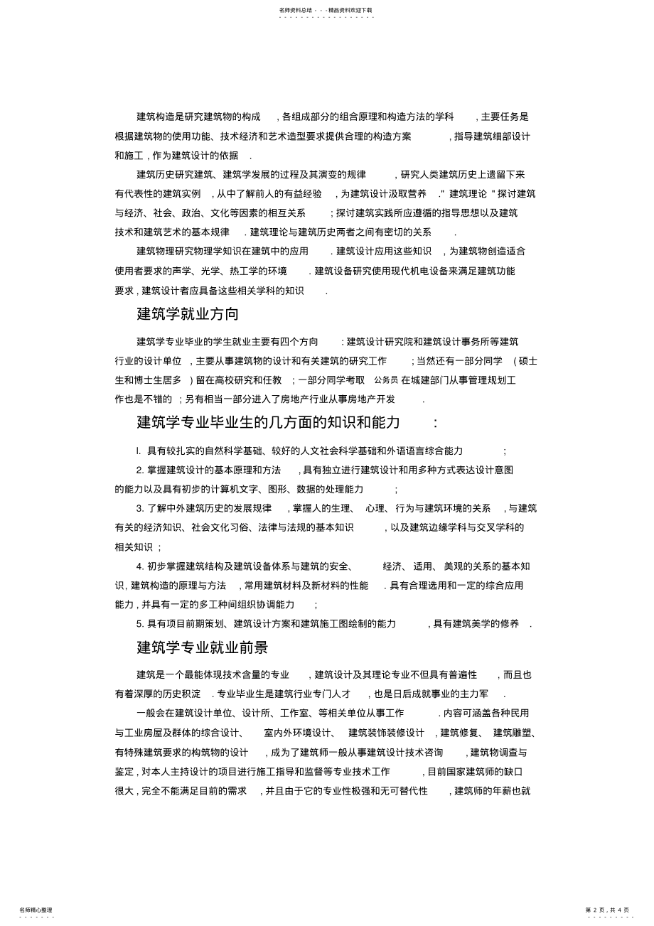 2022年2022年建筑学专业大学生职业生涯规划书王欢 .pdf_第2页