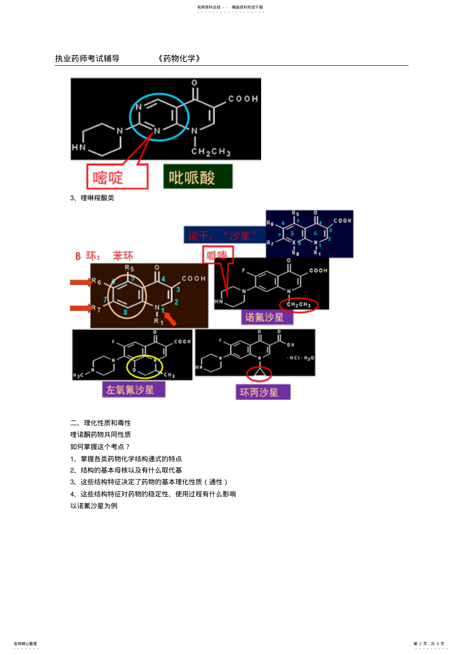 2022年执业药师药物化学合成抗菌药考点归纳总结 .pdf_第2页