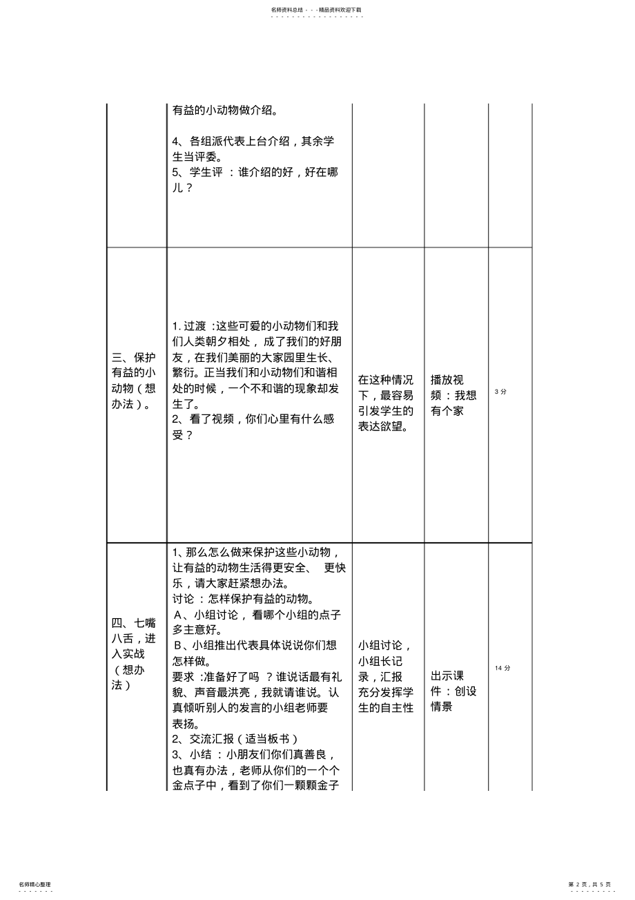 2022年2022年口语交际《保护有益的小动物》教学设计 .pdf_第2页