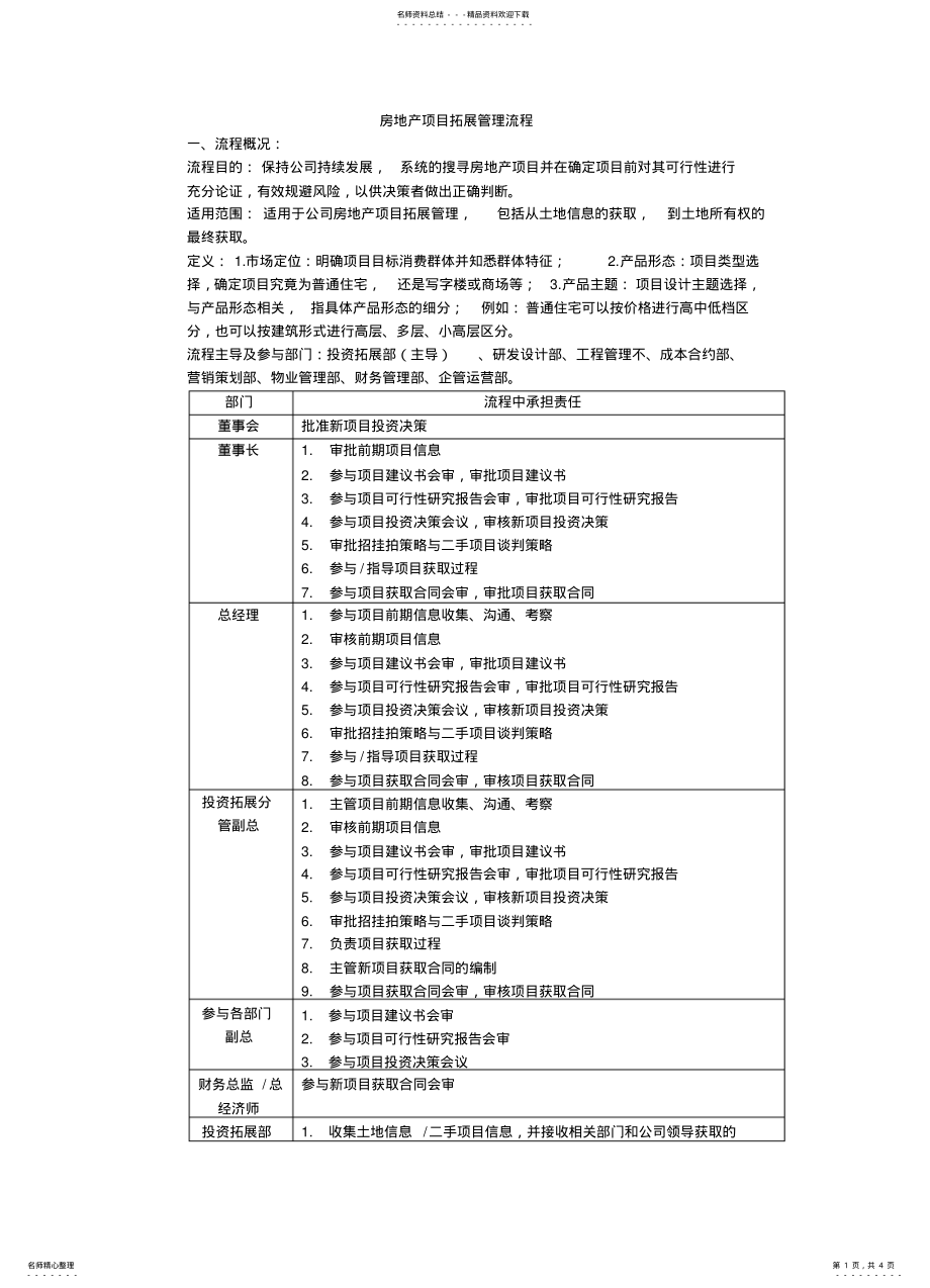 2022年房地产投资拓展流程 .pdf_第1页