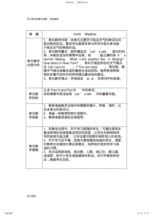 2022年新人教版小学四年级英语下册-unit-Weather教案 .pdf