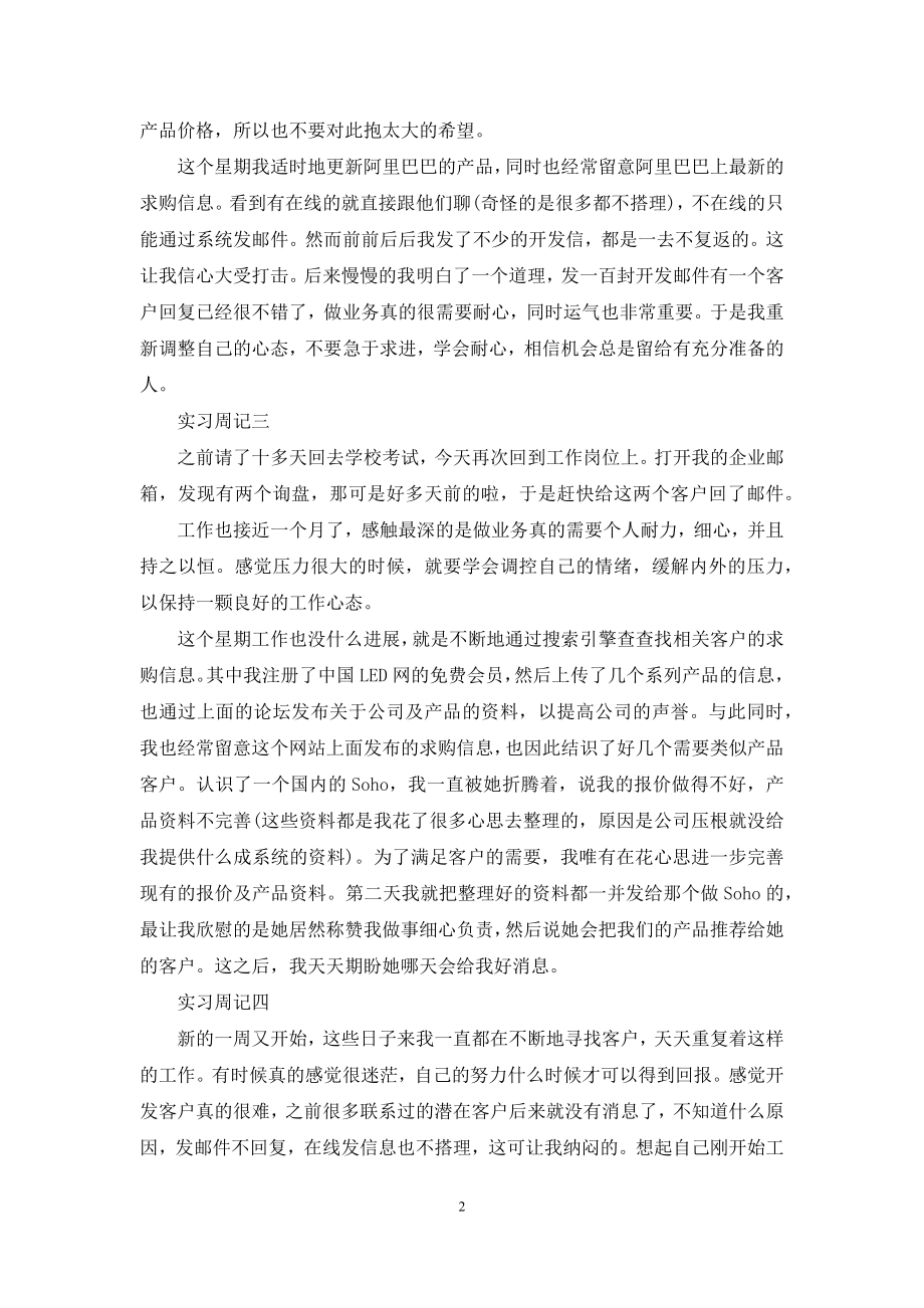 外贸业务员毕业实习周记.docx_第2页