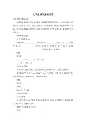 大学介绍信集锦五篇.docx