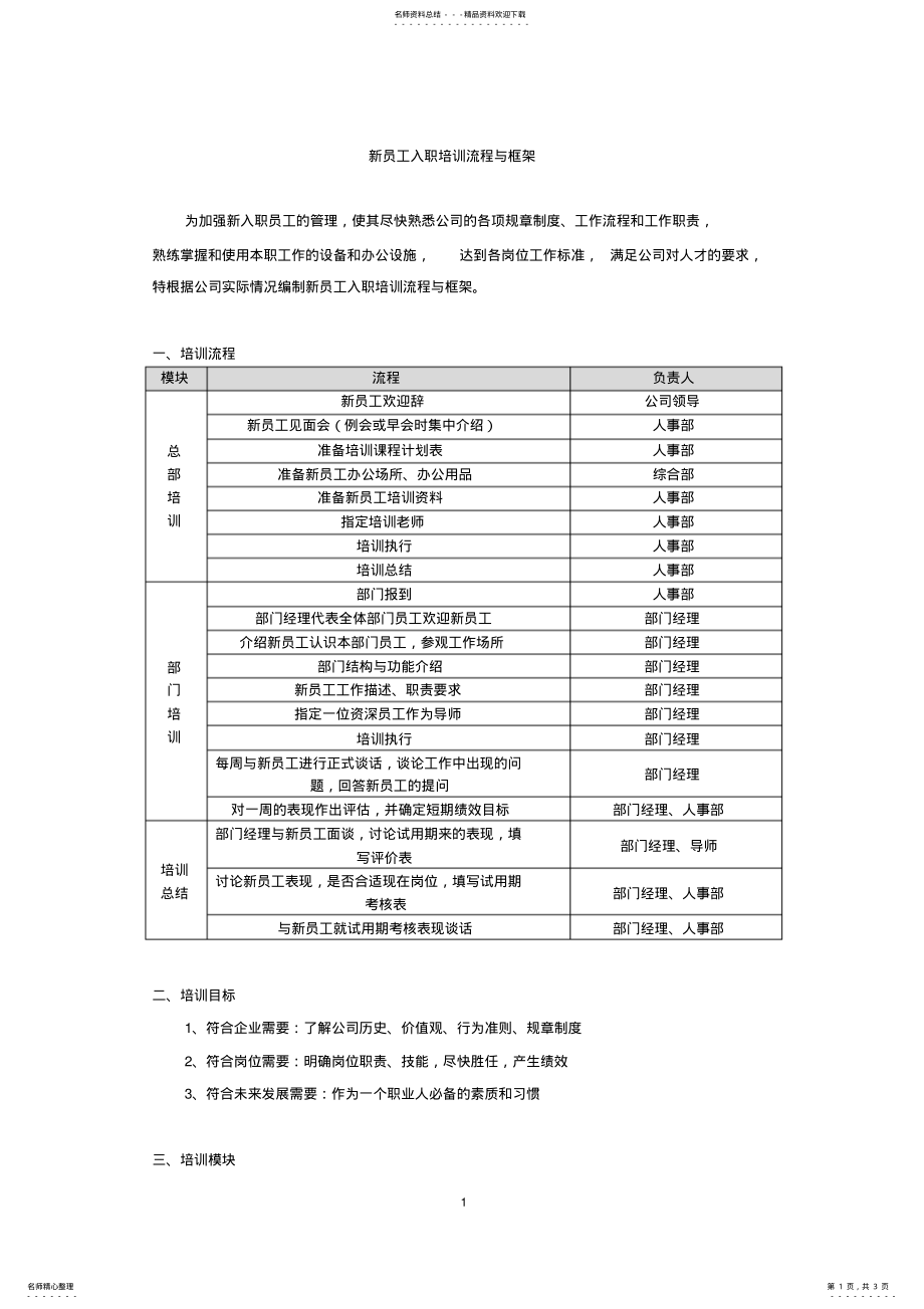 2022年新员工入职培训流程 .pdf_第1页