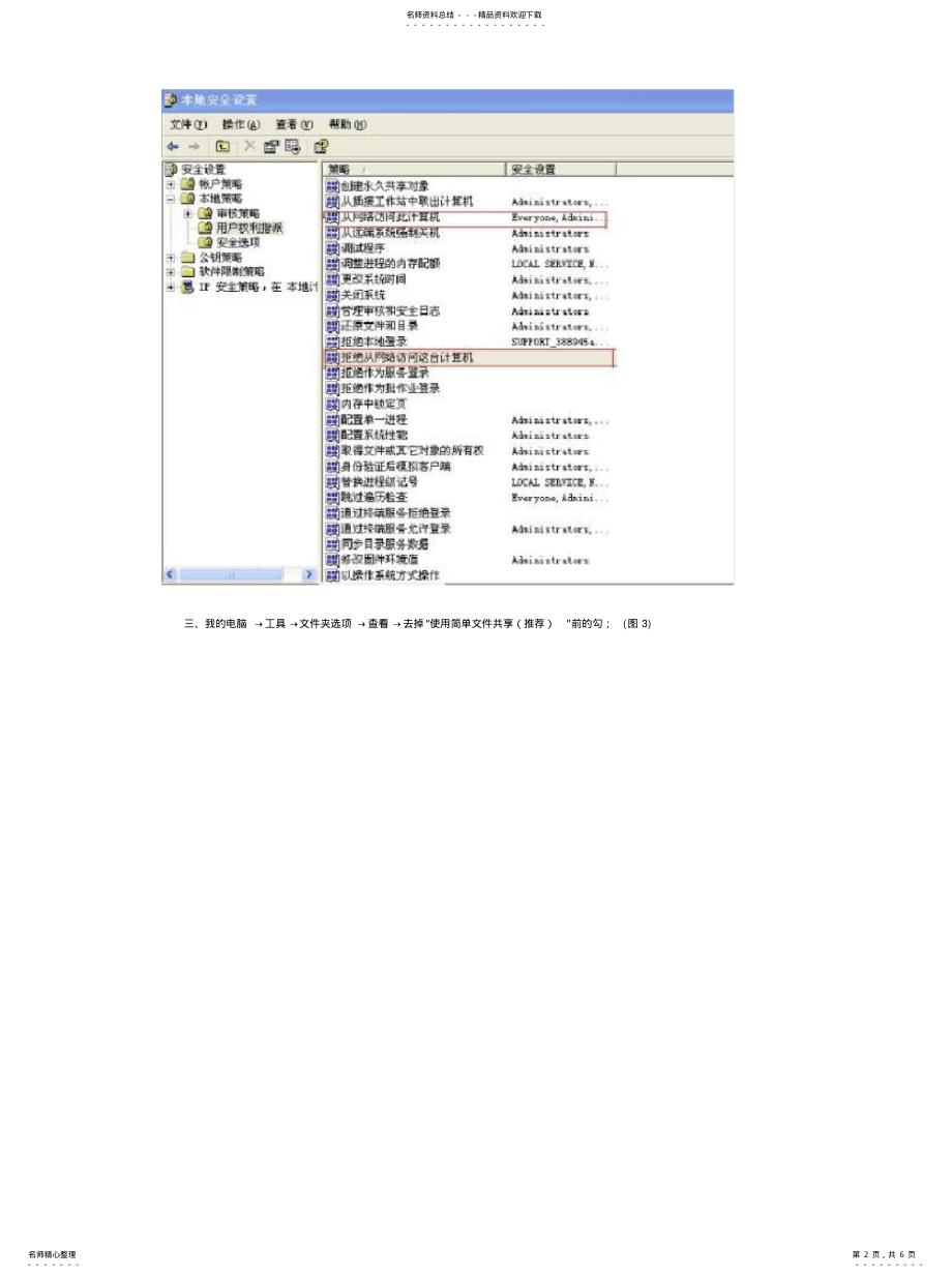 2022年2022年局域网中共享文件无法访问的解决 .pdf_第2页