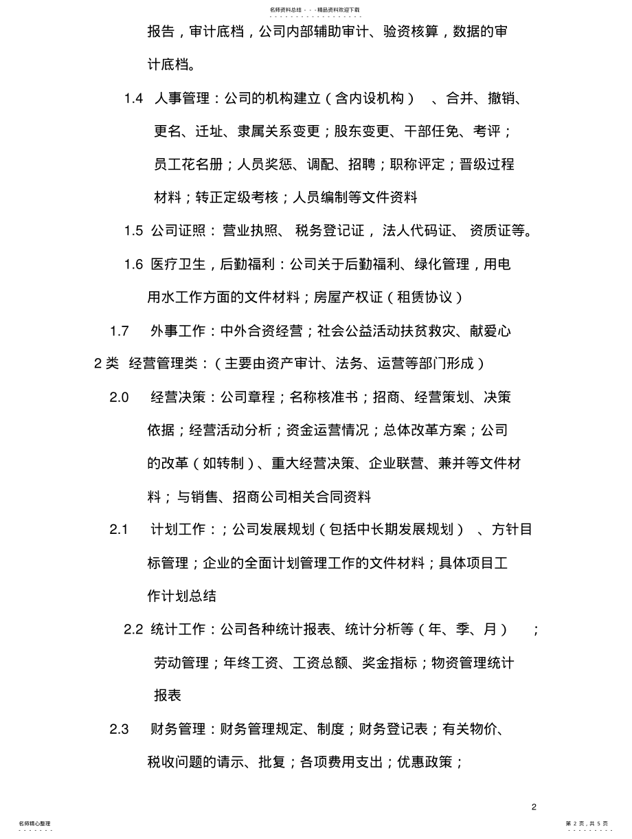 2022年房地产公司档案分类标准 .pdf_第2页